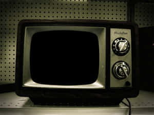 Vintage Televisionon Shelf PNG image with transparent background