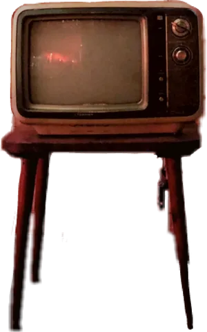 Vintage Televisionon Stand PNG Image