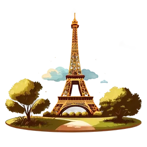 Vintage Torre Eiffel Illustration Png Vyt PNG Image