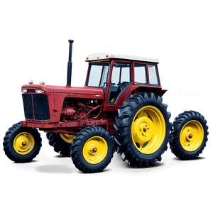 Vintage Tractor on Farm PNG 05242024 PNG