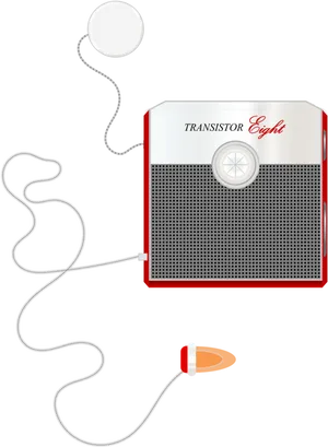 Vintage Transistor Radio Illustration PNG Image