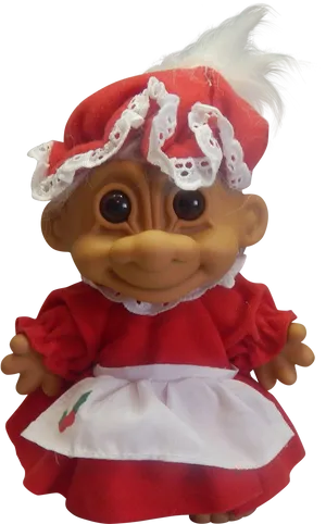 Vintage Troll Dollin Red Dress PNG Image