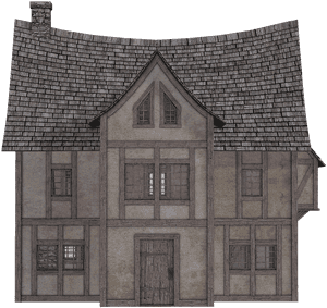 Vintage Tudor Style House Sketch PNG image with transparent background
