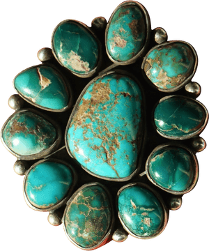 Vintage Turquoise Jewelry Piece PNG image with transparent background