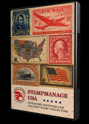 Vintage U S A Stamp Collection Software Box PNG image with transparent background