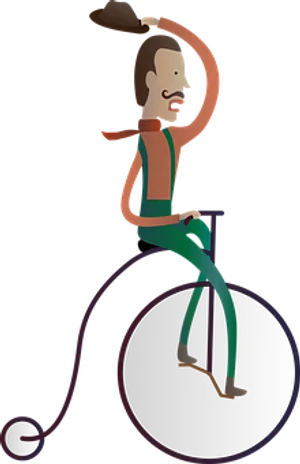 Vintage Unicycle Performer PNG Image