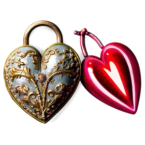 Vintage Valentine Heart Png Bcm PNG Image