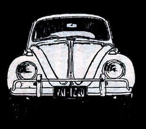 Vintage Volkswagen Beetle Illustration PNG with transparent background