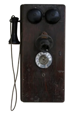 Vintage Wall Telephone PNG Image