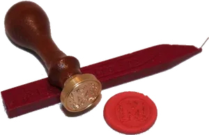 Vintage Wax Seal Stampand Red Sealing Wax PNG Image