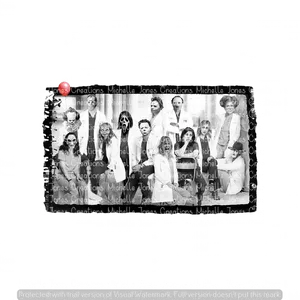 Vintage Wedding Party Blackand White PNG Image