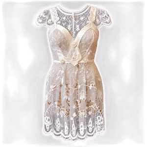 Vintage White Lace Dress PNG 06212024 PNG