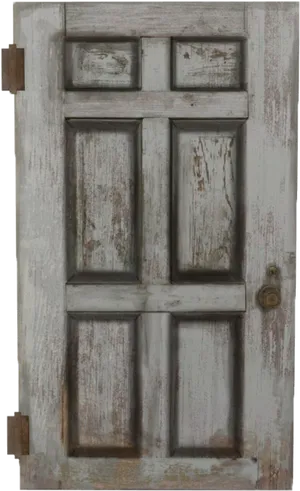 Vintage White Wooden Door PNG Image