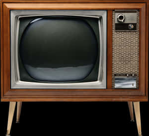 Vintage Wooden Console T V PNG image with transparent background