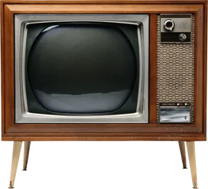 Vintage Wooden Console T V PNG Image