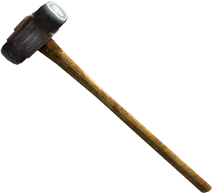 Vintage Wooden Handle Hammer PNG Image