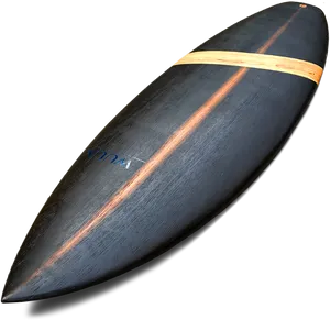 Vintage Wooden Stripe Surfboard PNG Image