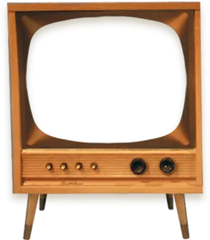 Vintage Wooden Television Set PNG Image