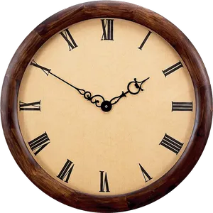 Vintage Wooden Wall Clock PNG Image