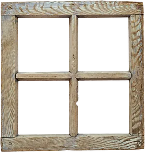 Vintage Wooden Window Frame PNG Image