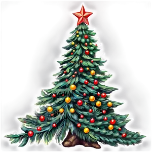 Vintage Xmas Tree Style Png Lim PNG Image