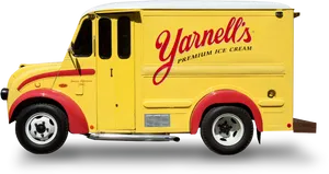 Vintage Yarnells Ice Cream Truck PNG Image