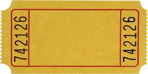 Vintage Yellow Ticket Stub PNG Image