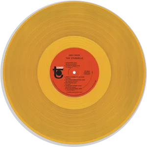 Vintage Yellow Vinyl Record PNG Image