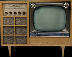 Vintage Zenith Television Set PNG image with transparent background