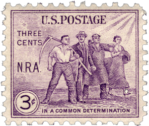 Vintage3 Cent N R A Stamp PNG