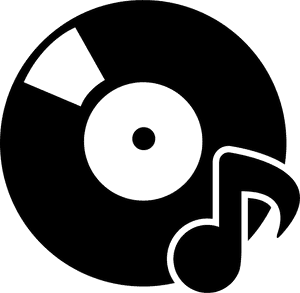 Vinyl_ Record_and_ Music_ Note_ Icon PNG with transparent background