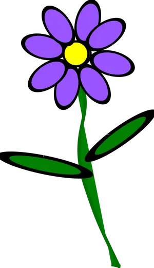 Violet Flower Illustration.png PNG Image