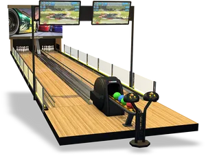 Virtual Bowling Setup PNG Image