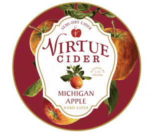 Virtue Cider Michigan Apple Label PNG image with transparent background