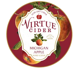 Virtue Cider Michigan Apple Label PNG Image