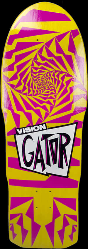 Vision Gator Skateboard Deck Graphic PNG image with transparent background