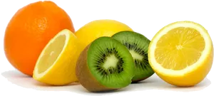 Vitamin C Rich Fruits Sliced PNG Image