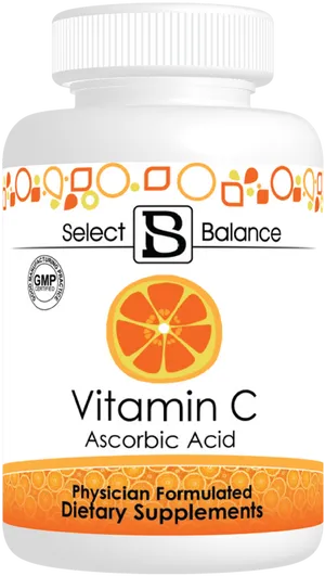 Vitamin C Supplement Bottle PNG Image
