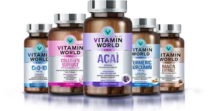 Vitamin Supplement Bottles Array PNG Image