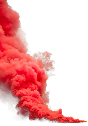 Vivid Red Smoke Plume PNG Image