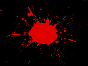 Vivid Red Splatteron Black PNG image with transparent background