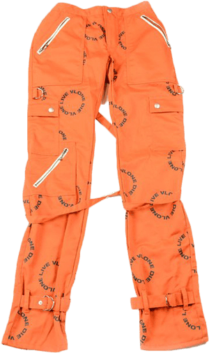 Vlone Bondage Pants - Vlone Bondage Pants Orange, HD Png Download PNG with transparent background