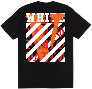 Vlone Friends Black T Shirt Design PNG Image