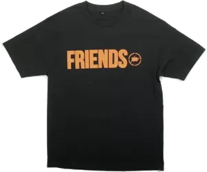 Vlone Friends T Shirt Black PNG Image