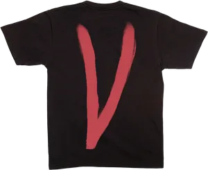 Vlone Logo Black T Shirt PNG Image