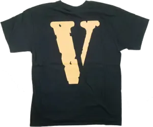 Vlone Logo Black T Shirt PNG Image