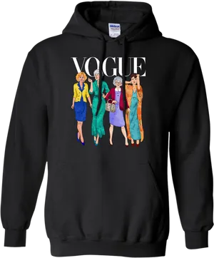 Vogue Animated Ladies Hoodie PNG Image