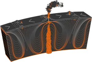 Volcanic Eruption Cross Section Illustration PNG Image