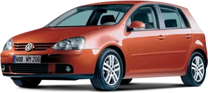 Volkswagen Golf Red Side View PNG Image