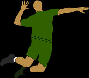 Volleyball_ Player_ Serving_ Vector PNG image with transparent background